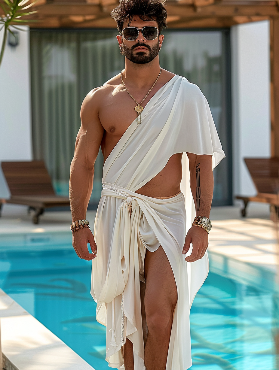 Men's Irregular Cut Designer Style Party Kaftan Caftan