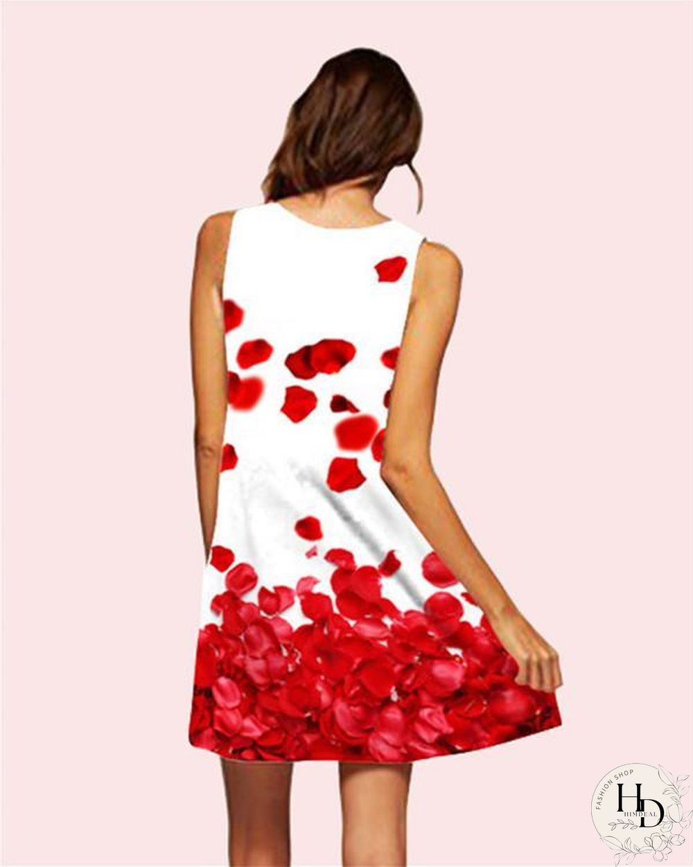 Flower Printed Sleeveless Beach Dress