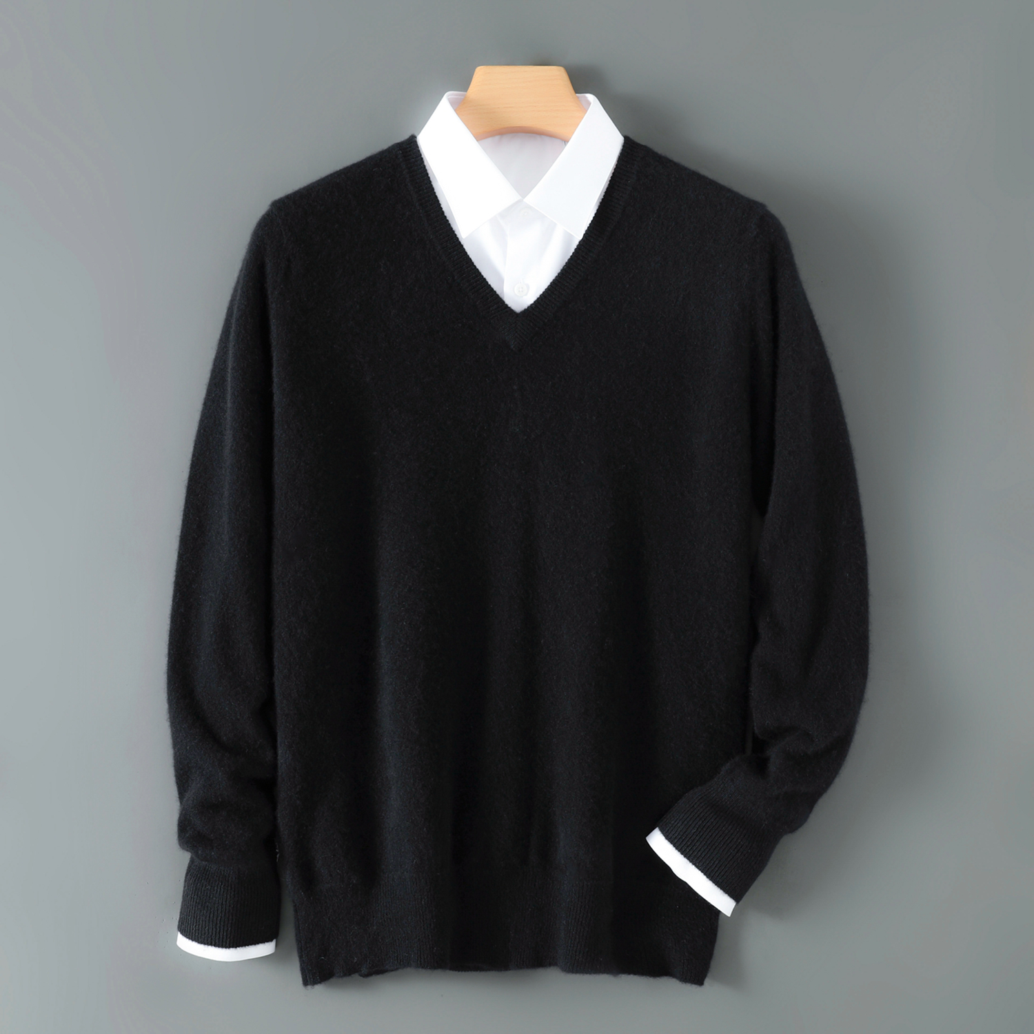 Men's Wool Crewneck Sweater | Essential Pullover for Layering REAL SILK LIFE