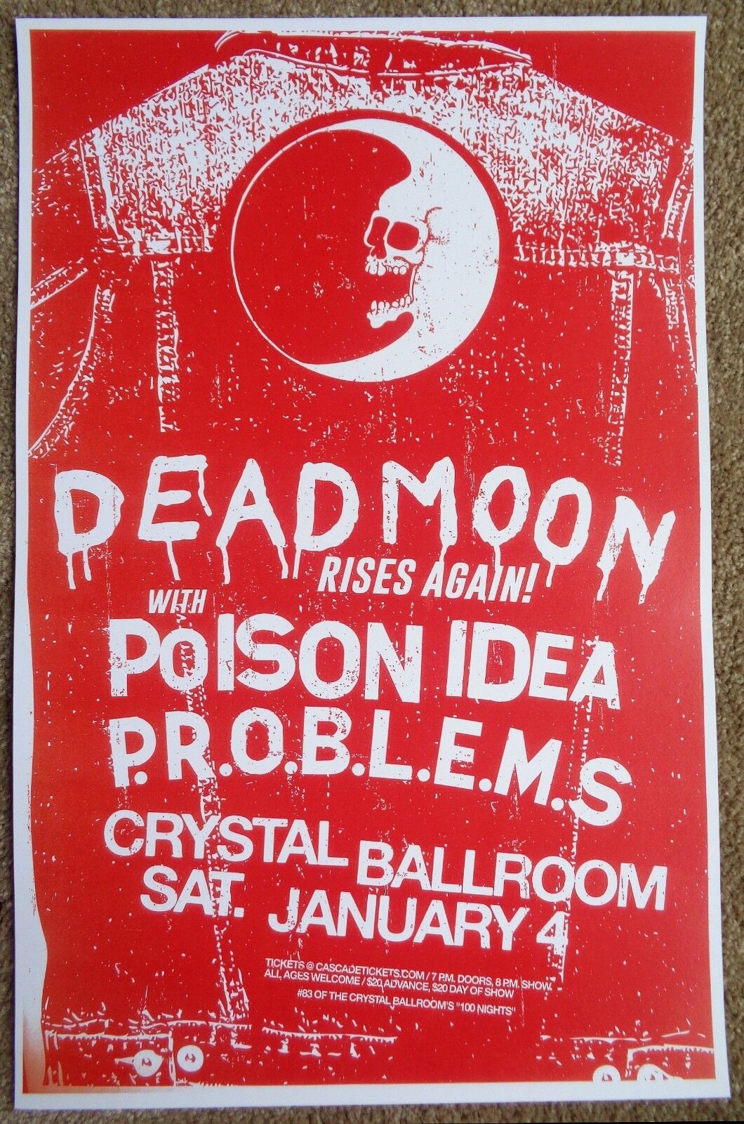 DEAD MOON 2014 Gig POSTER Reunion Portland Oregon Concert Fred & Toody Cole