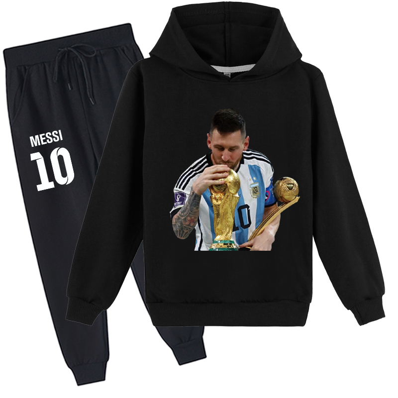 Mayoulove Messi Hoodie Set for Kids - Stylish Sweatshirt  Pants Combo for Boys  Girls - Perfect Gift for Young Fans-Mayoulove