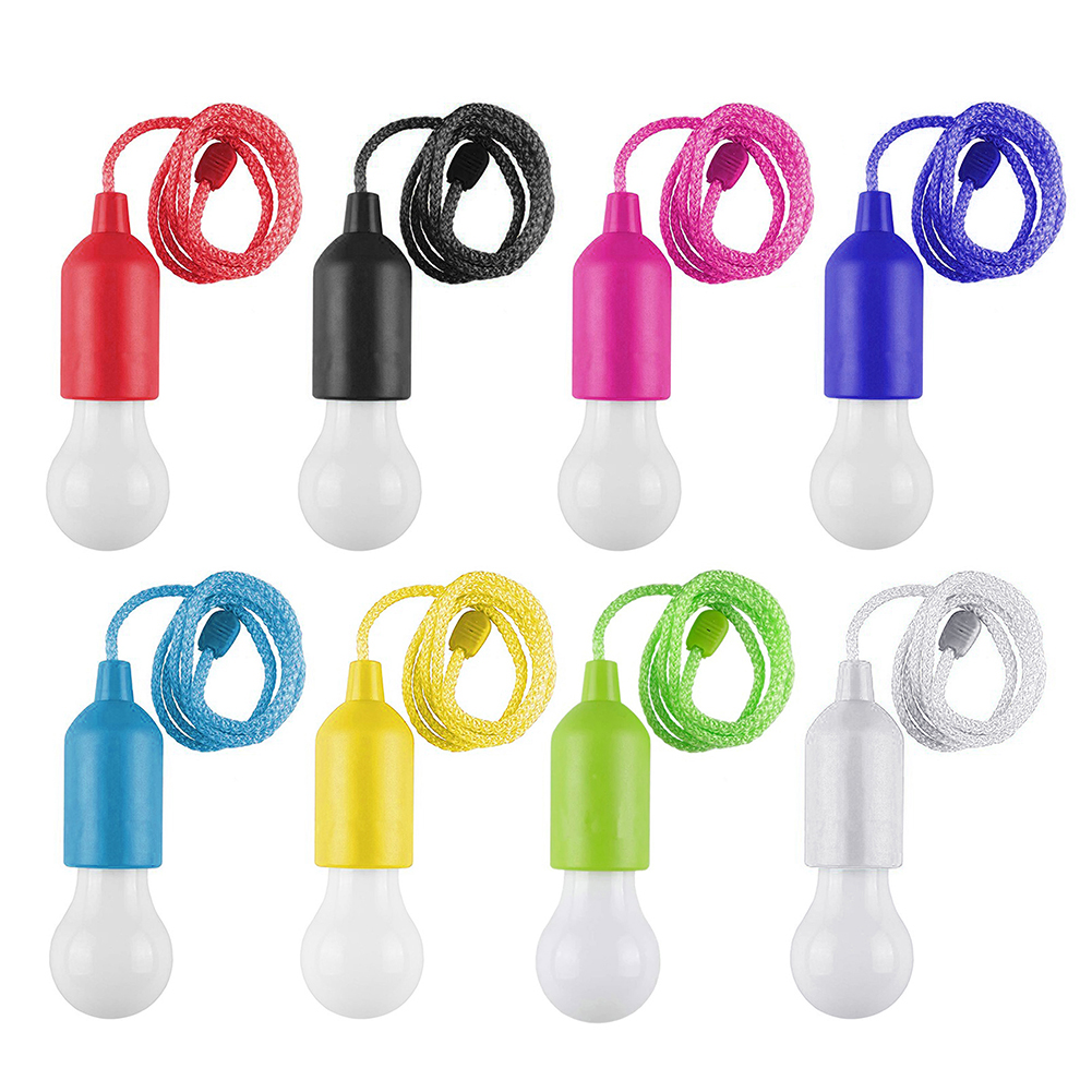 

8pcs Colorful Pull Cord Bulb Light Portable Retro Chandelier Hanging Lamp, 501 Original