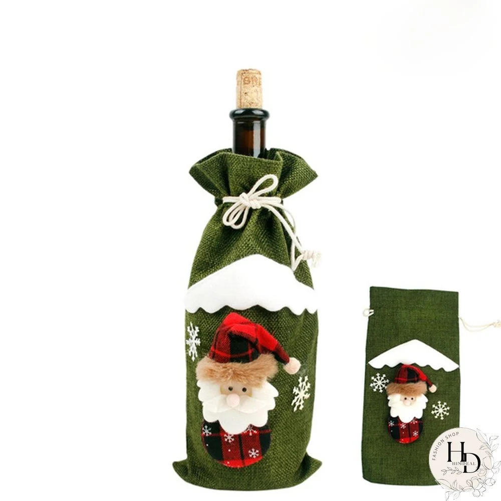 Christmas Wine Bottle Cover Santa Claus Snowman Tableware For Christmas New Year Decorations
