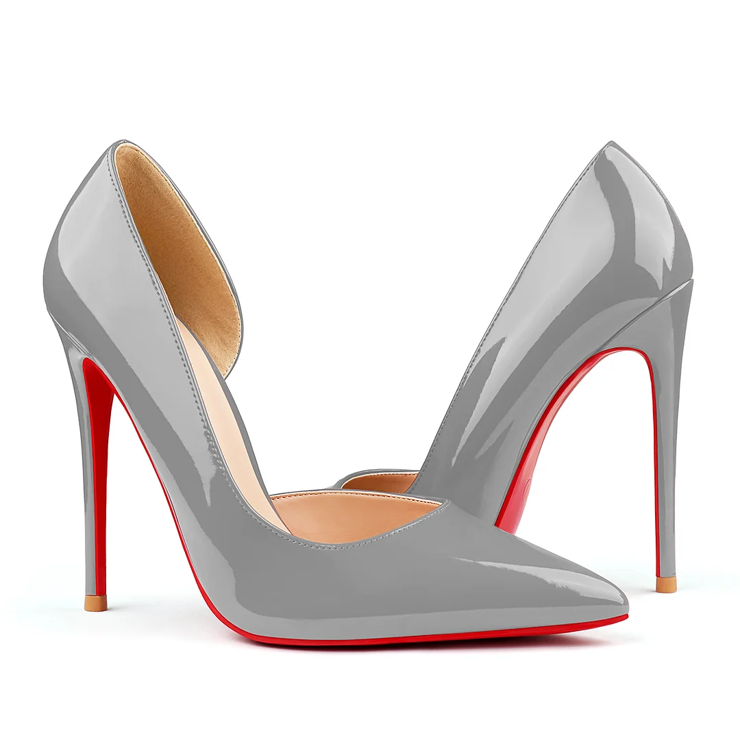 120mm Women's Classic Pumps Patent Closed Pointed Toe Bridal Wedding Party Red Bottom-MERUMOTE