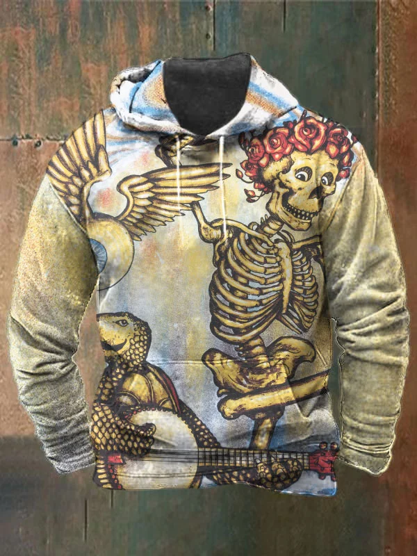 Unisex Skull Terrapin Print Heavyweight Hoodies