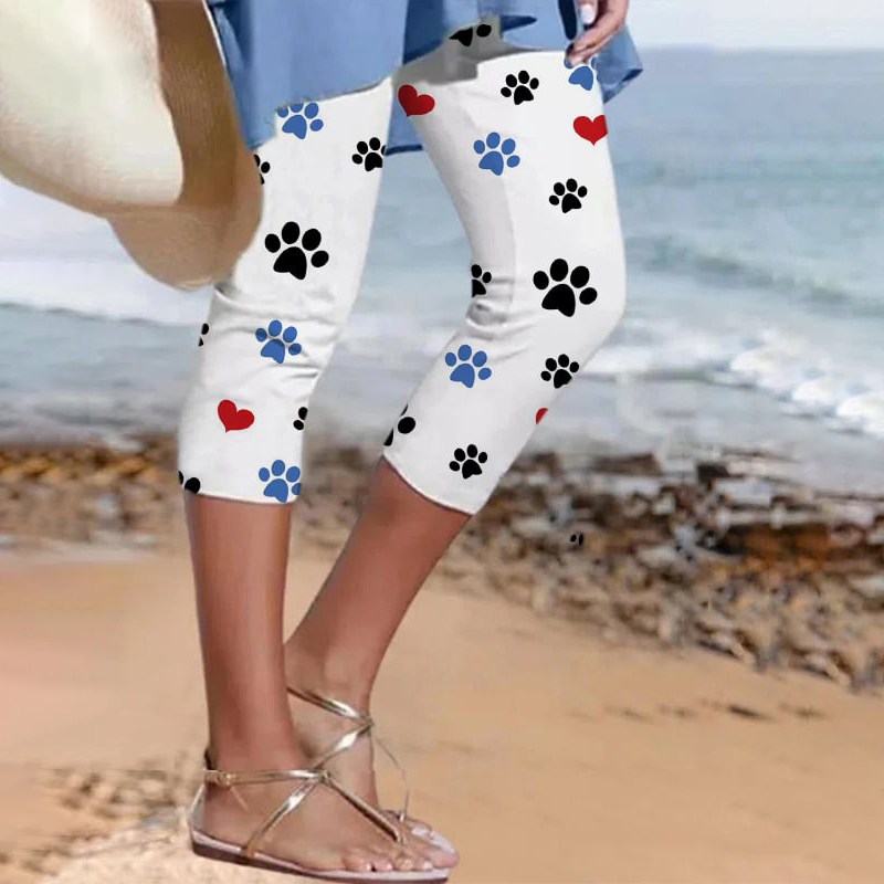 Casual Dog Paw Print Leggings wearshes