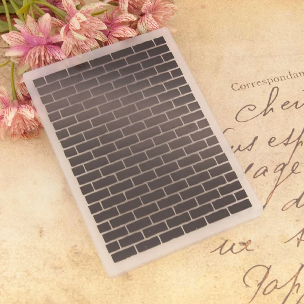 10.5x14.8cm Brick Wall Embossing Folders Plastic Scrapbooking DIY Template Christmas Photo Album Card Making