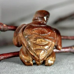 pornhint Pornhint Miniature Tiger's Eye Sea Turtle Spirit Animal Totem Fetish Stone Figurine 120
