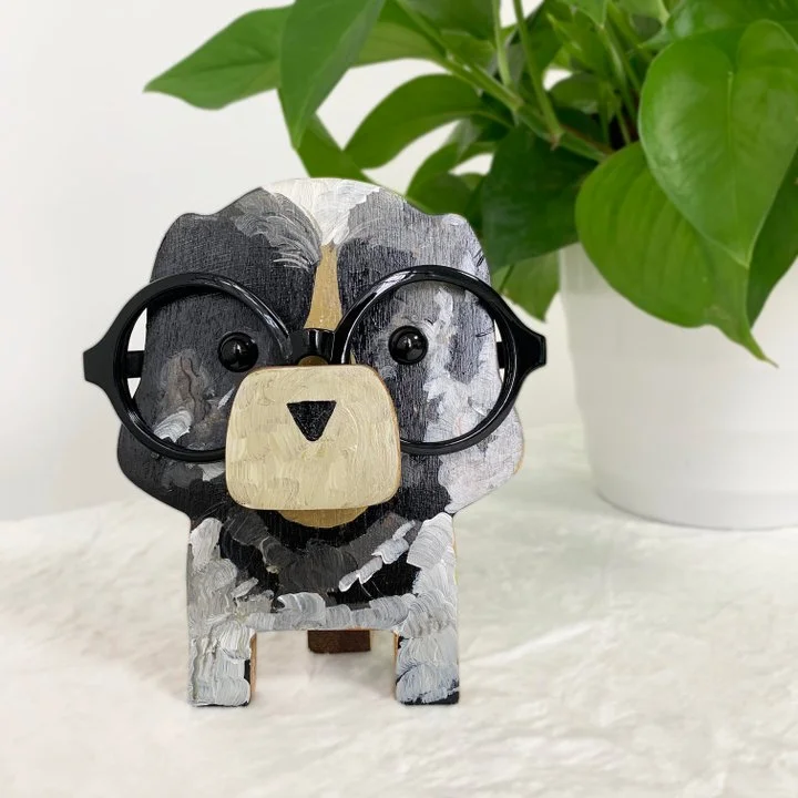 Blue Roan Cocker Spaniel Puppy Eyeglasses Stand