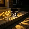Solar Mandala Lights Outdoor Metal Solar Powered Wall Lamp Decorative Weatherproof Projector Light for Patio Backyard Garden Deck Step Decor