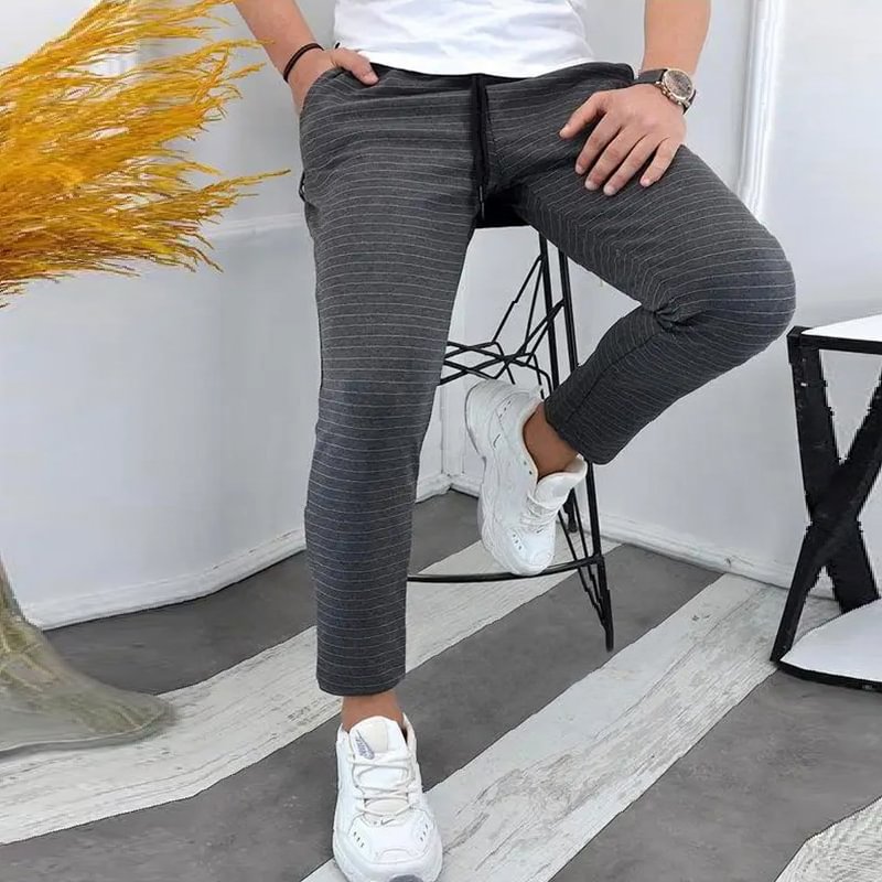 Mens Stripe Casual Pants