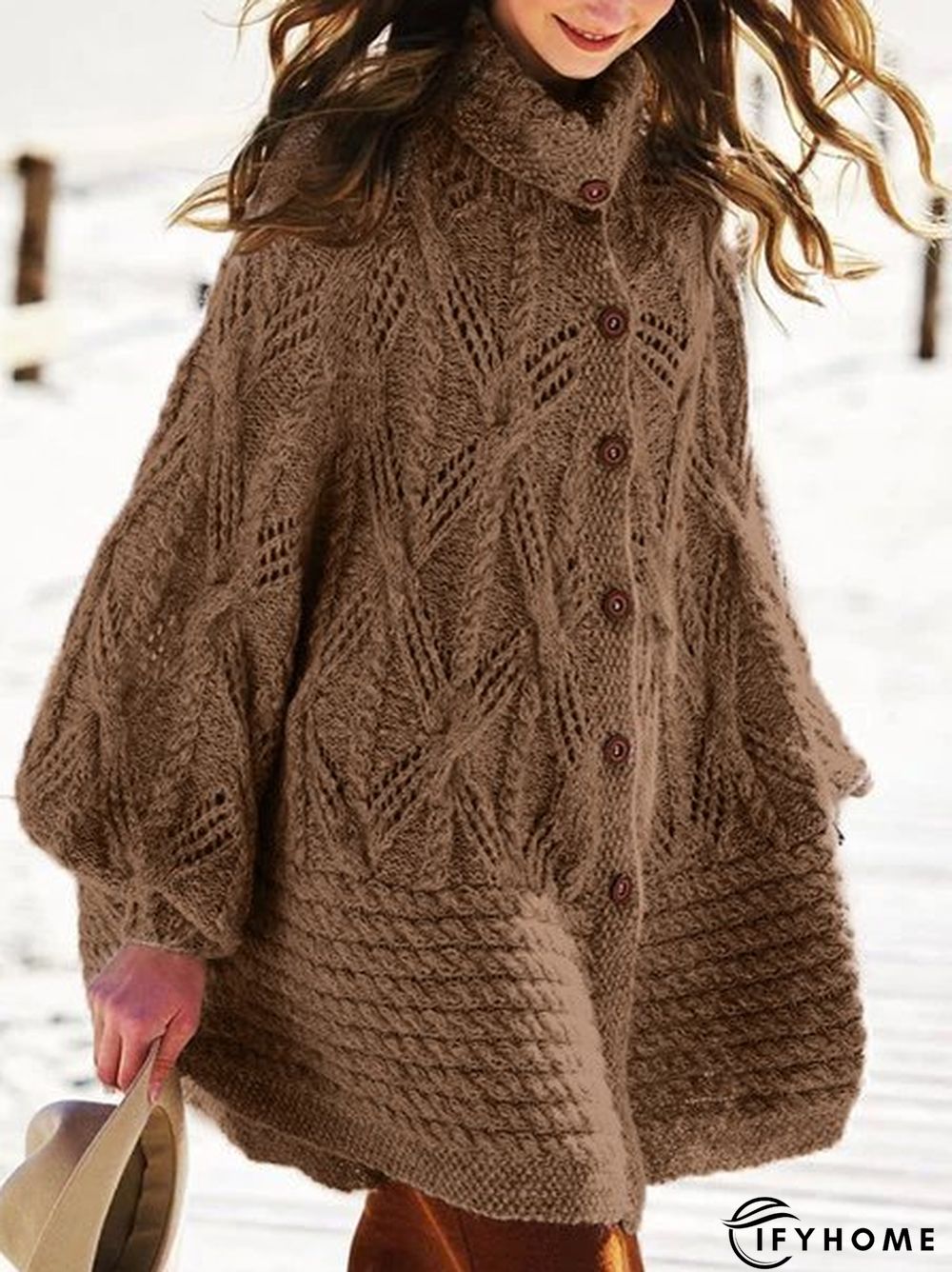 Sweater plus size Vintage Cotton Knitted Sweater Coat | IFYHOME