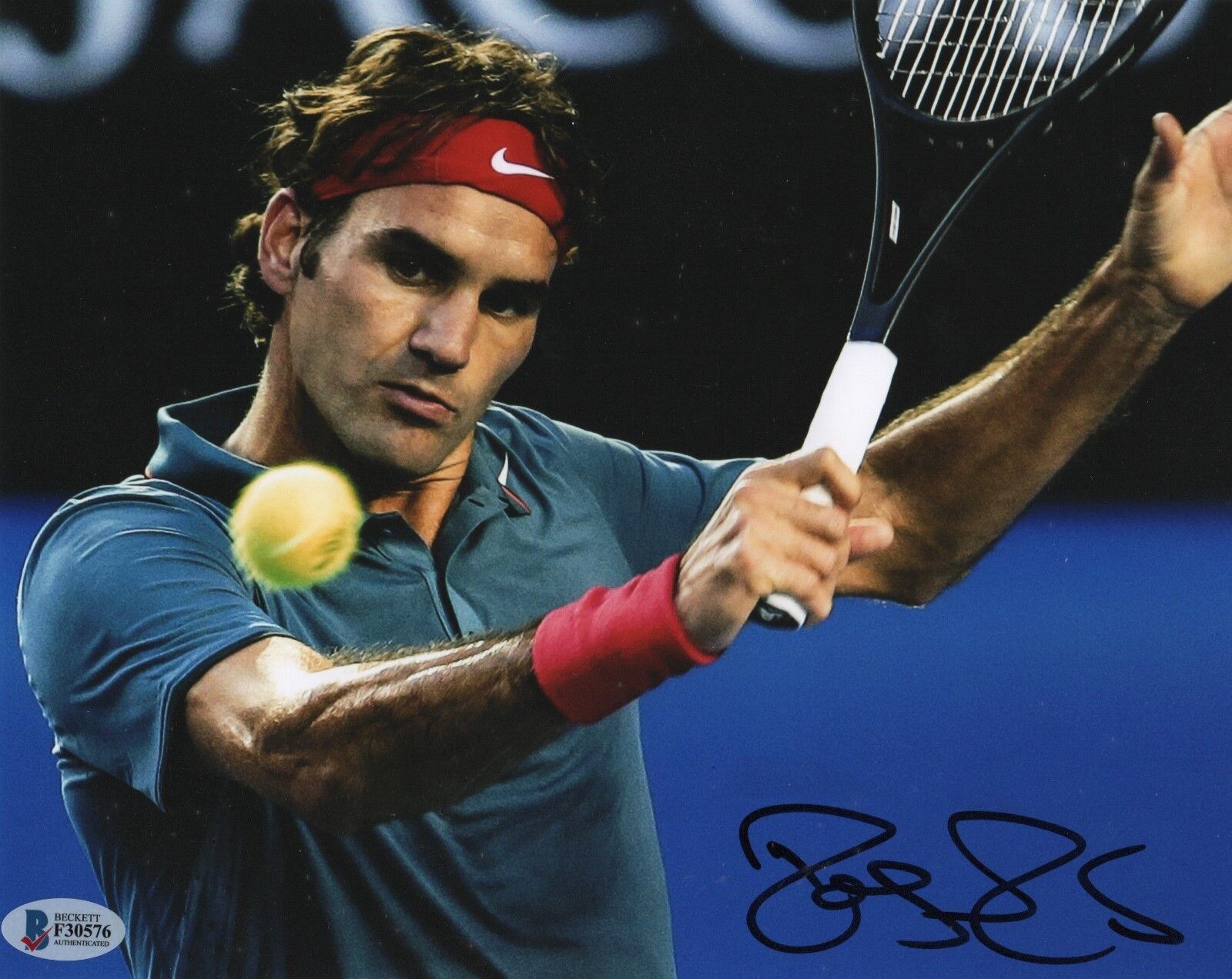 Roger Federer REAL hand SIGNED Photo Poster painting #1 BAS COA Tennis Wimbledon Australian Open