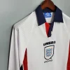 Retro 1998 Long Sleeve England Soccer Jersey Home