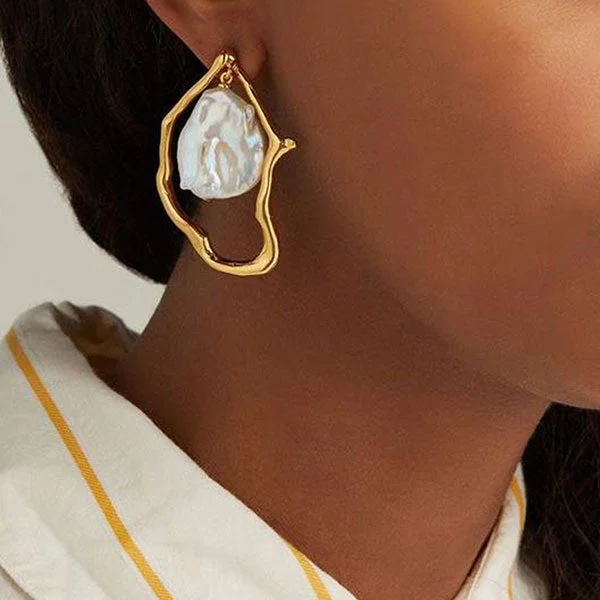 Faux Pearl Decor Smart Irregular Earrings