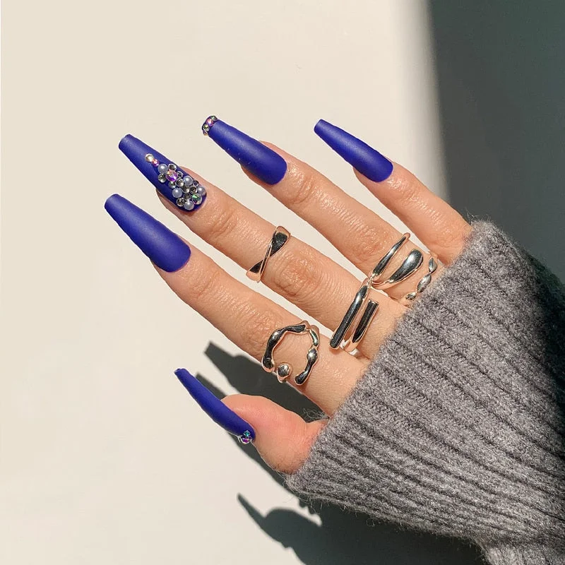 24pcs Fake long fingernail Ballet Nude color transparent Pink cloud Manicure patch press on nails with designs for girls sticker-Nail Inspo