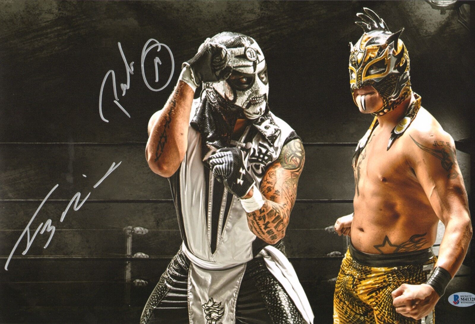 Pentagon Jr. & Rey Fenix Signed 11x17 Photo Poster painting BAS COA Lucha Impact Pro Wrestling 1