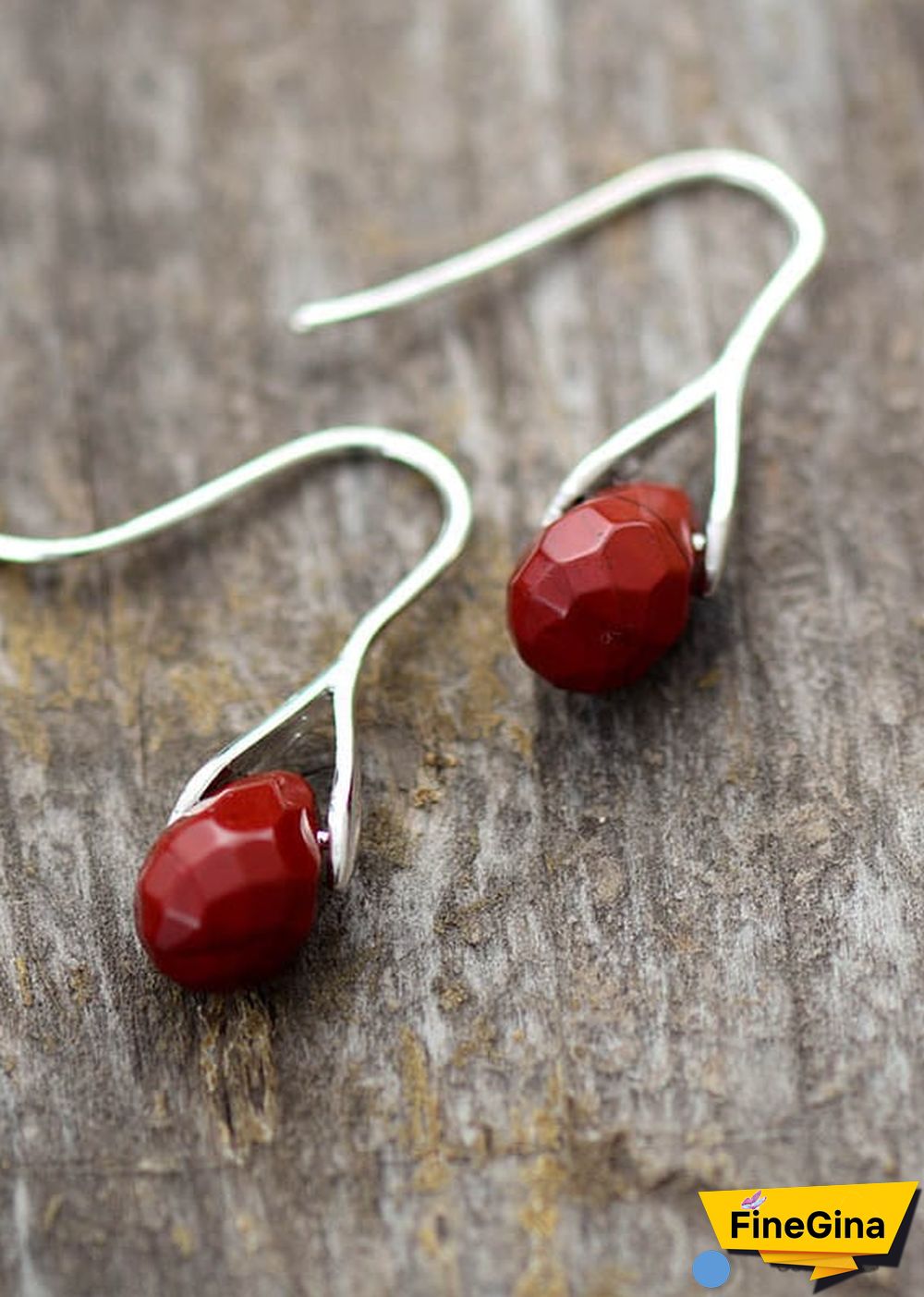 Boho Earrings, Dangle Earrings, Purple Amethyst and Red Jasper