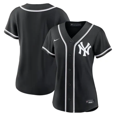 Women's New York Yankees Nike Fashion Replica Black Out Jersey