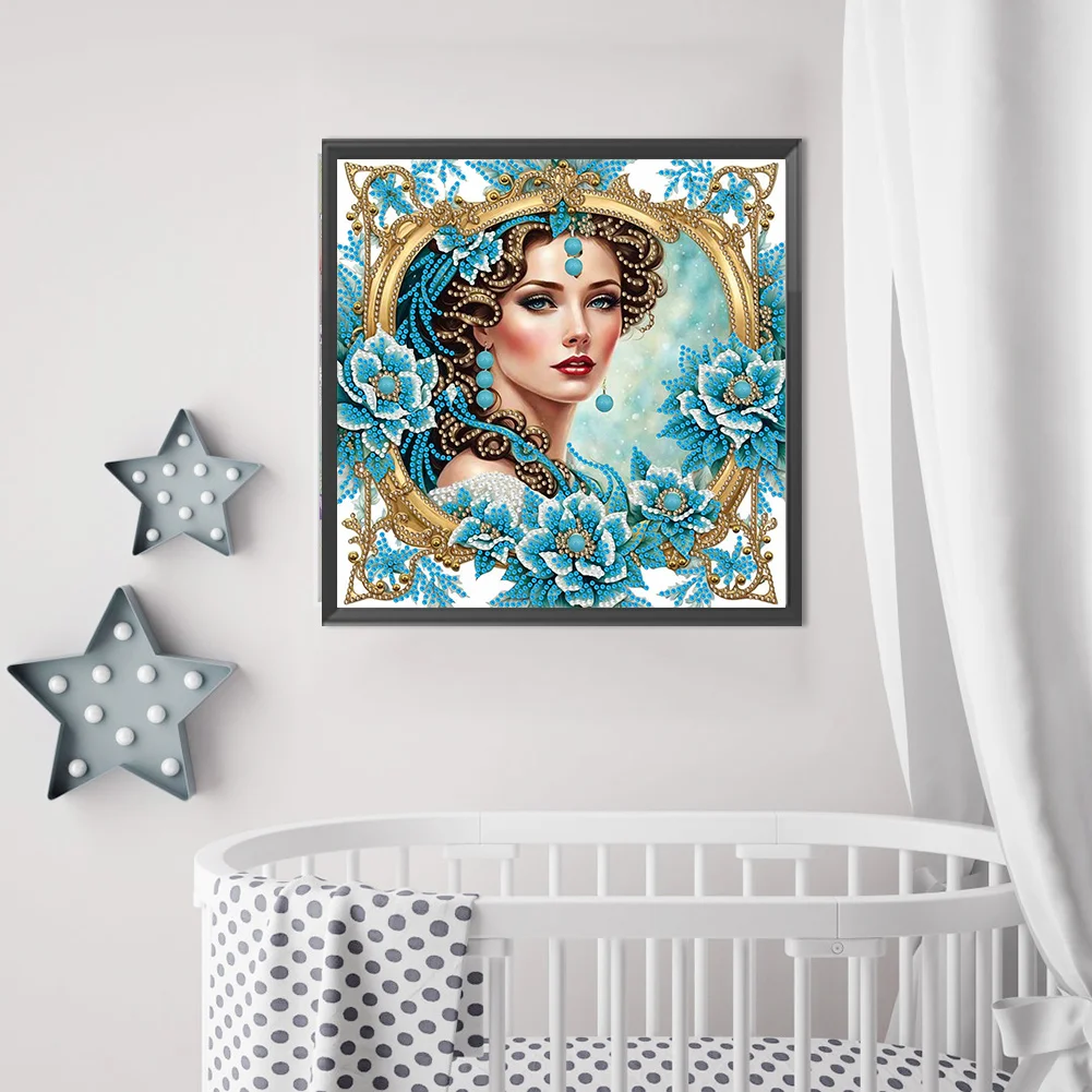 Diamond Painting - Partial Special Shaped Drill - Fashion Lady(Canvas|30*30cm)