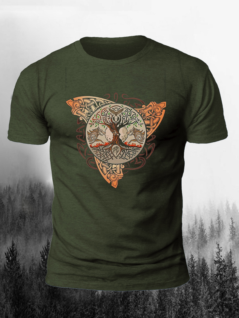 Viking Celtic Knot Print Short Sleeve Men's T-Shirt