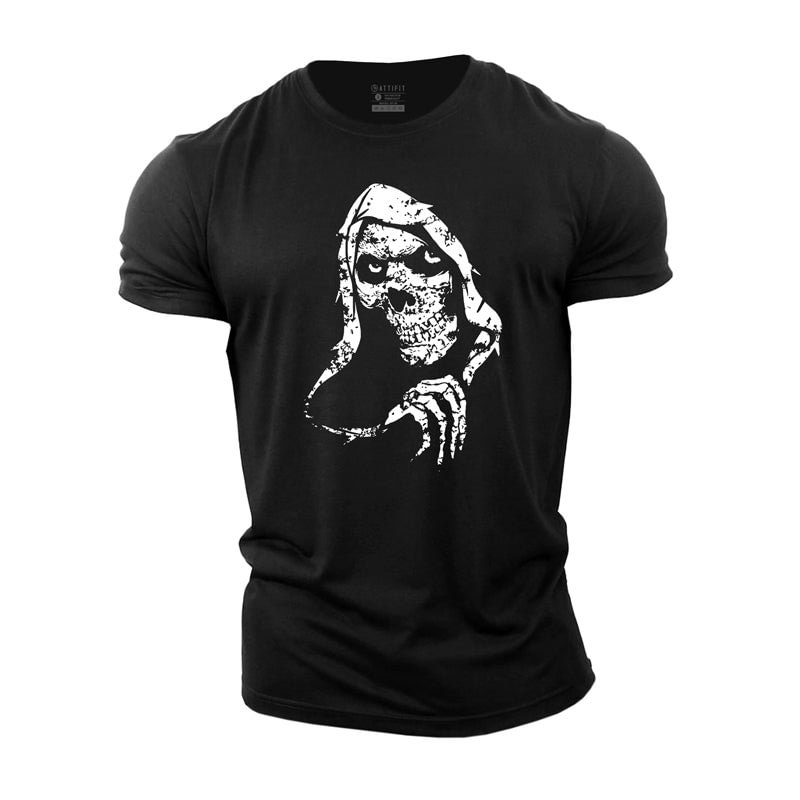 Cotton Skull Fitness Men's T-shirts tacday