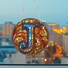 >SALE<Double Sided Letter J Suncatcher Diamond Drawing Hanging Ornament for Home Decor