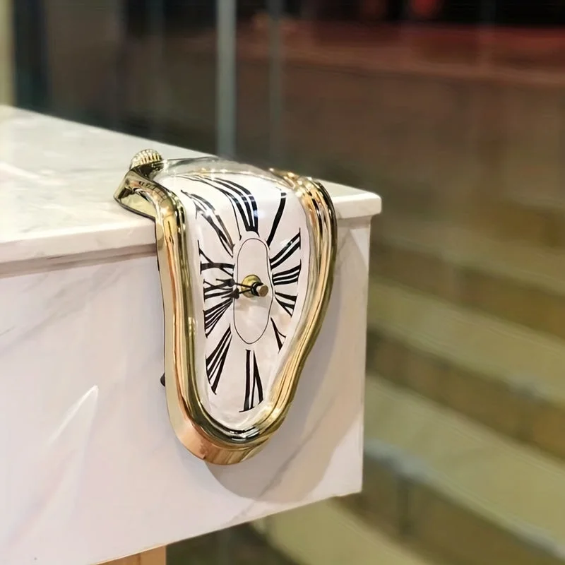 Sdrawing Silent Minimalist Roman Numeral Clock - Vintage Creative Twist Wall Clock for Home Bedroom Living Room