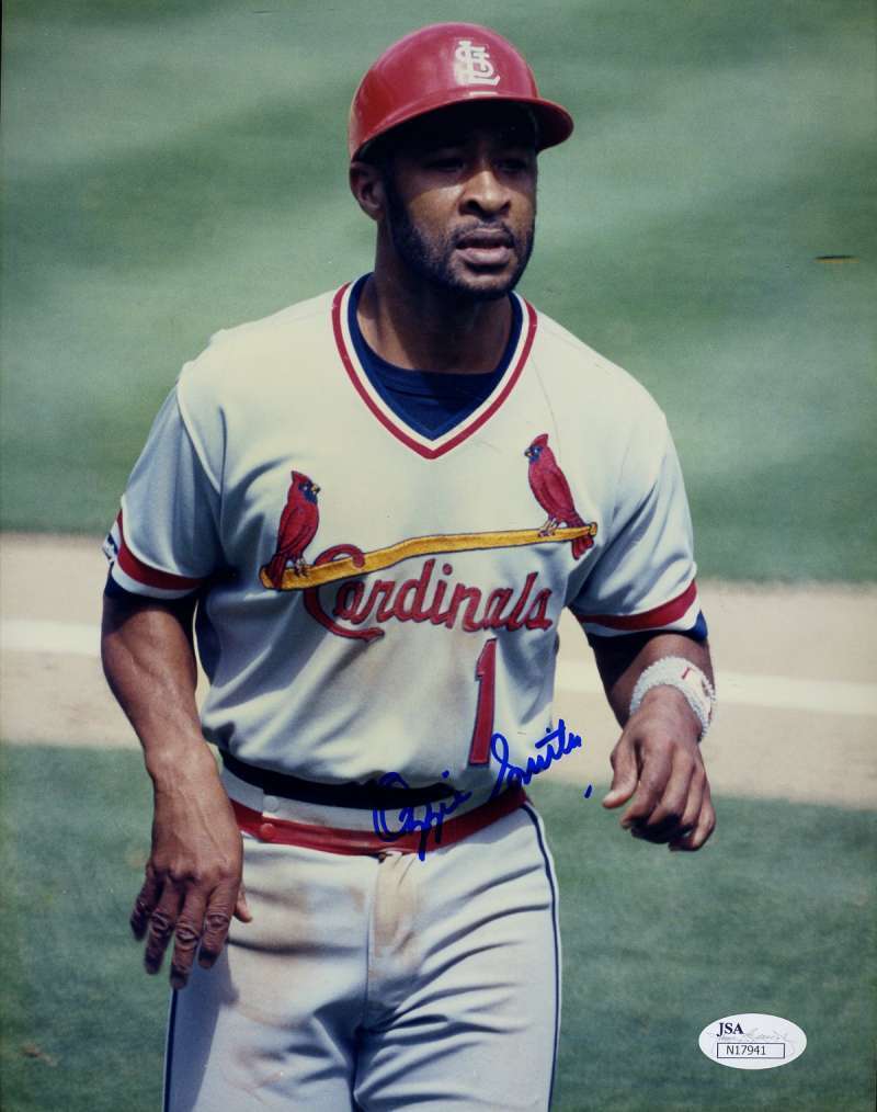 Ozzie Smith Jsa Cert 1/1 Original Image 8x10 Photo Poster painting Authentic Autograph