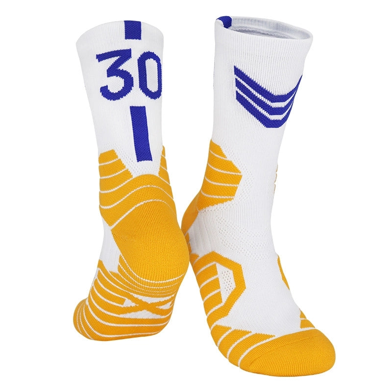 Curry Professional Basketball Socks Men’s High-top Breathable Combat Socks Training Mid-calf Socks Non-slip Sports Socks Men’s