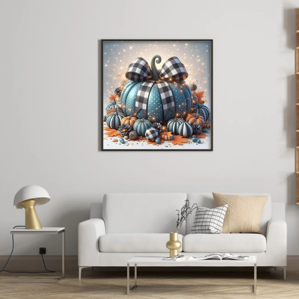 11CT Full Stamped Cross Stitch - Blue Pumpkin(Canvas|40*40CM)