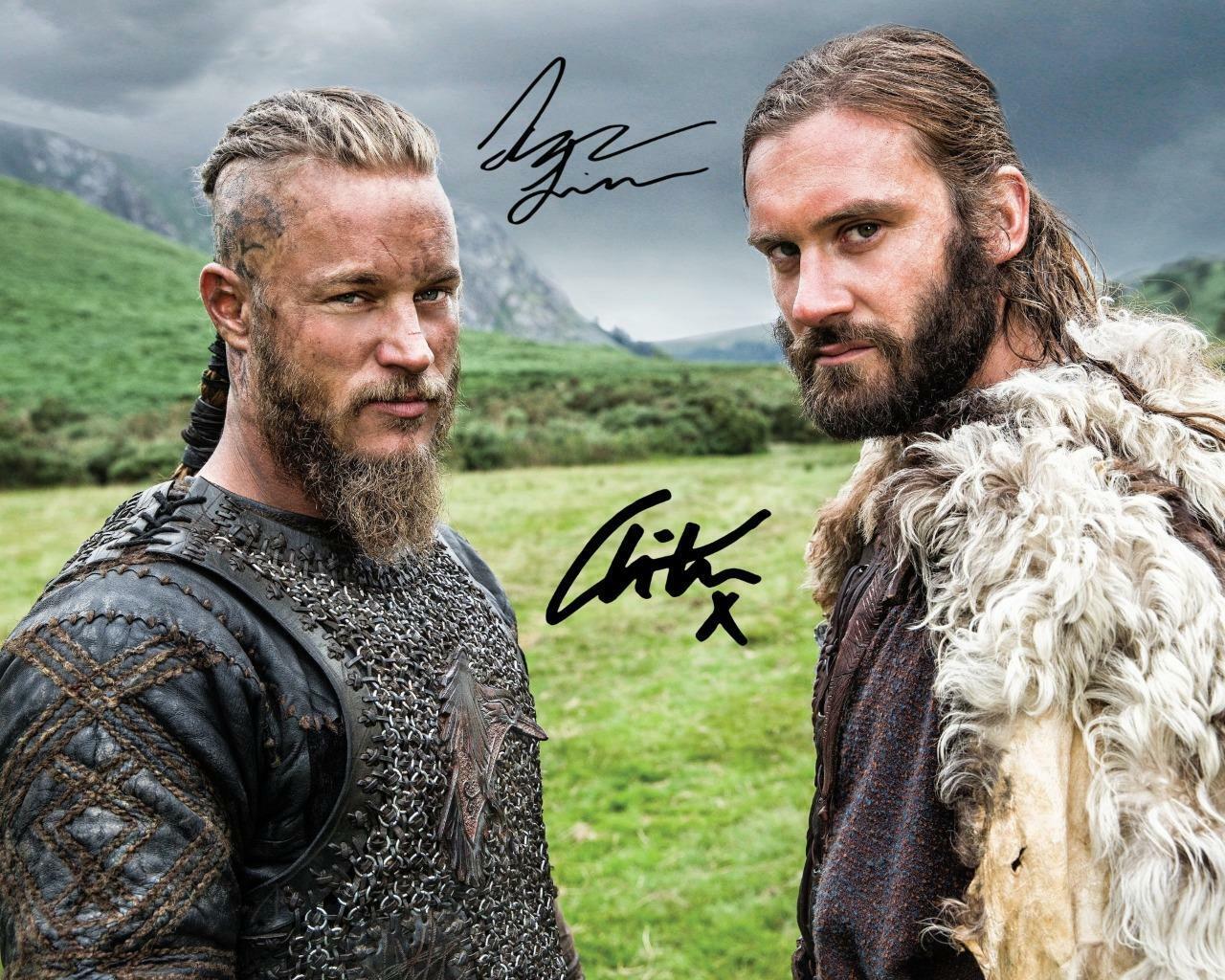 VIKINGS Travis Fimmel Clive Standen SIGNED AUTOGRAPHED 10 X 8