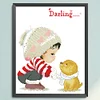 【Limited Stock Sale】Girl Dog-Partial 9CT Stamped Cross Stitch Bead Embroidery 35*43cm tapestrymarket