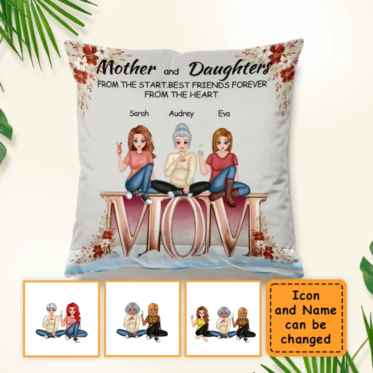 Mother And Children Best Friends Forever - Personalized Pillow