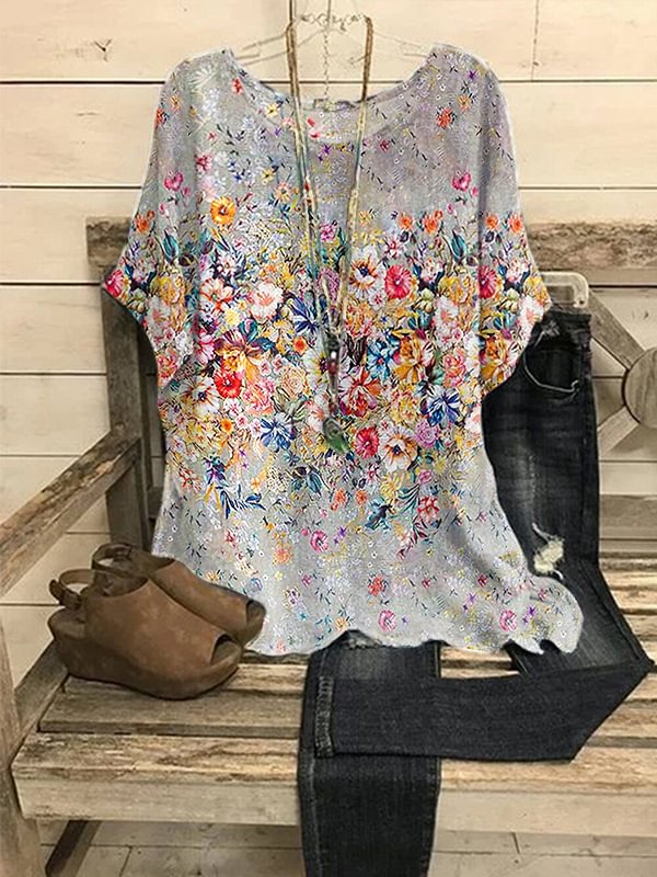 Women's Floral Printed Casual T-shirt