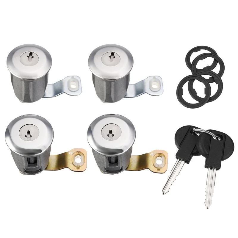 Car Door Lock Barrels Set Security Door Lock Barrels Cylinder with 2 Keys 9170G3