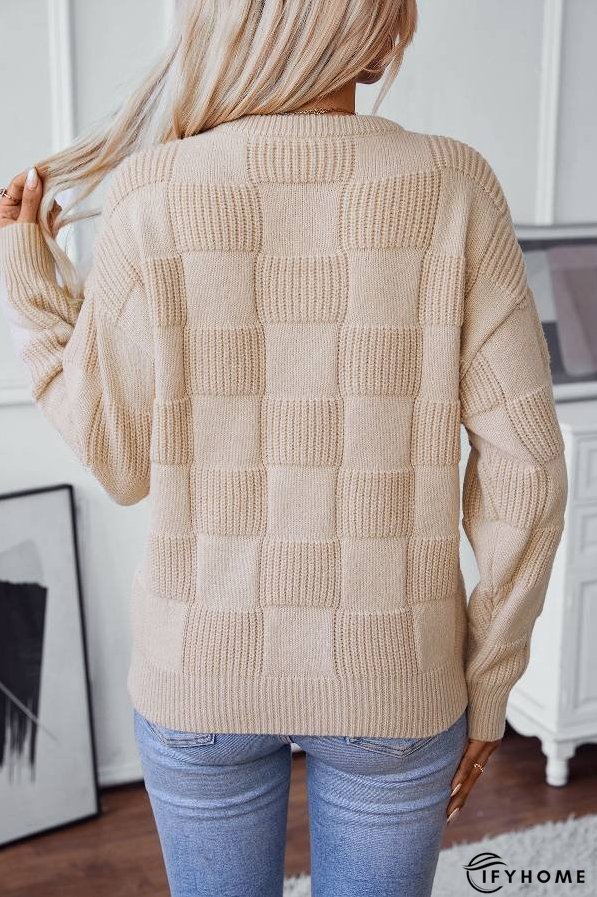 Loose crew neck sweater top | IFYHOME
