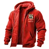 Men's Vintage Route 66 Road Trip Fleece Pocket Full Zip Long Sleeve Hoodie Jacket by Inlyline