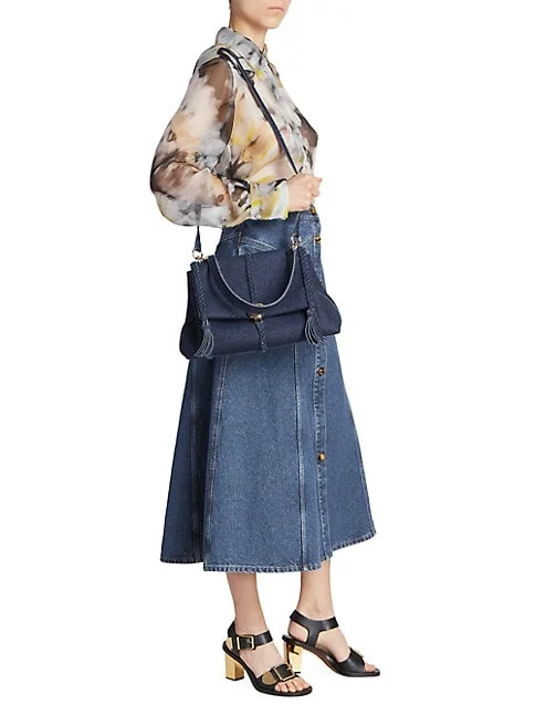 Chlo&eacute; Large Penelope Denim Shoulder Bag 4.1 out of 5 Customer Rating