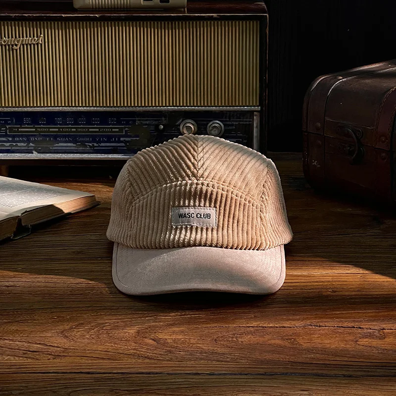 Vintage Corduroy Adjustable Peaked Cap