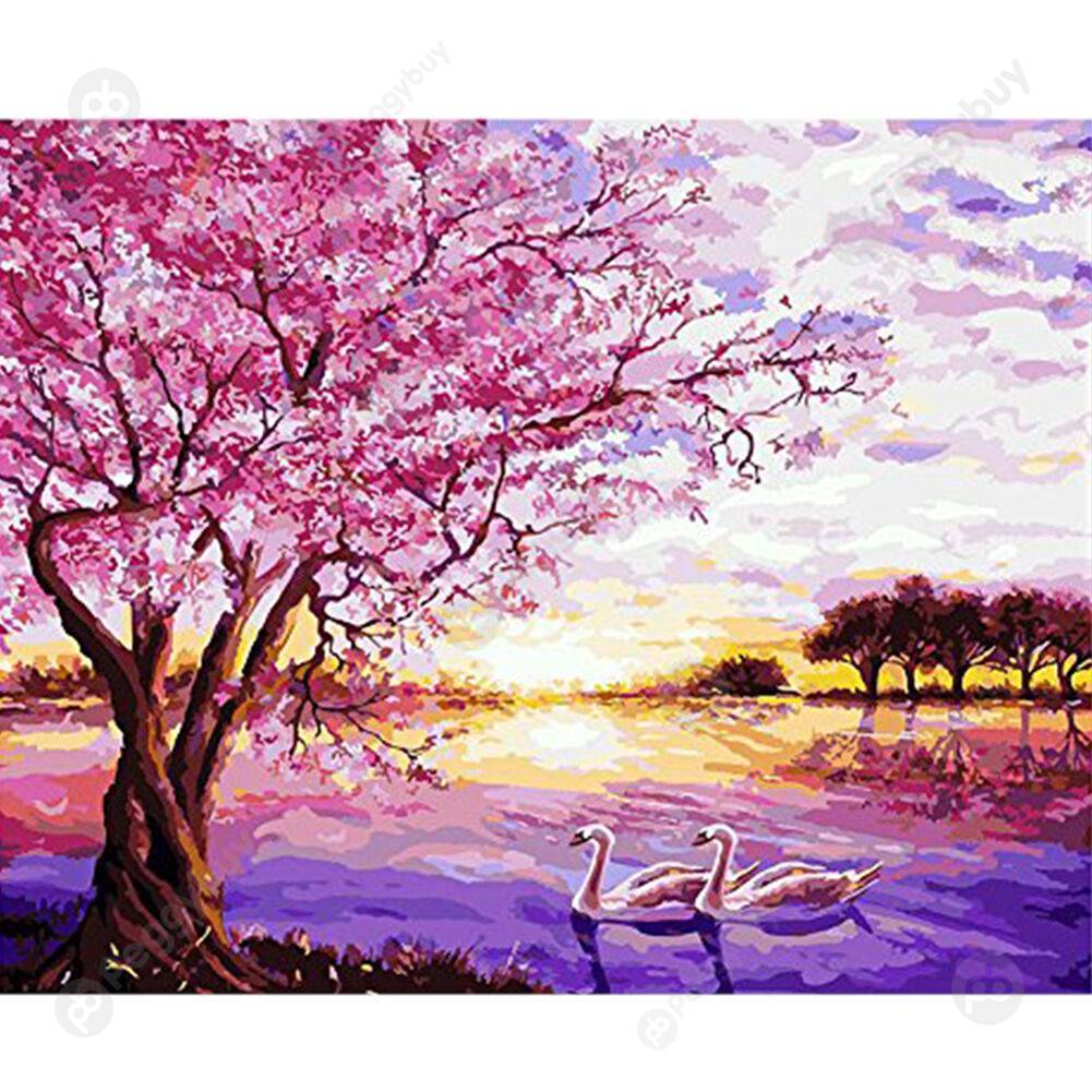 

30*40CM Paint By Numbers-Tree Swan, 501 Original