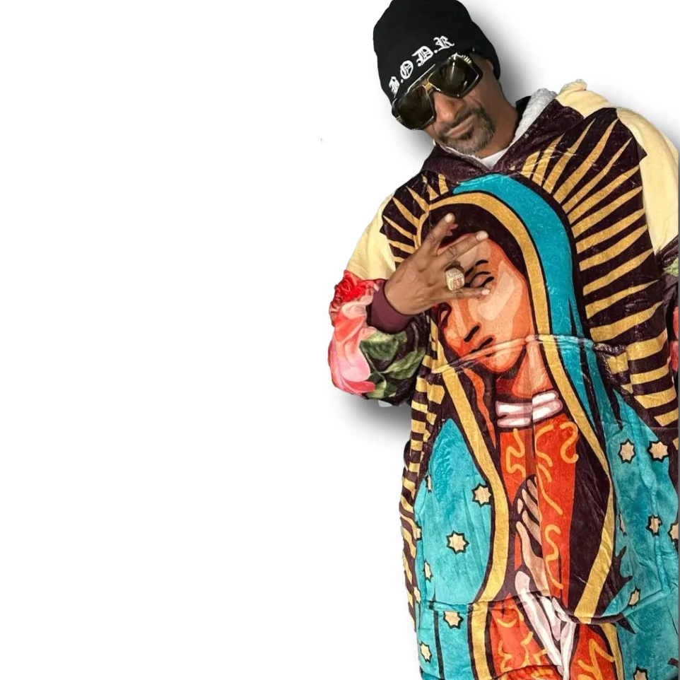 Vintage Print Trend Plush Home Hoodie