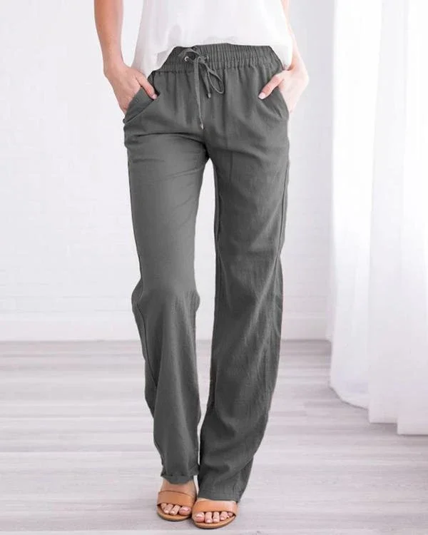 women s linen cotton straight pants p399383