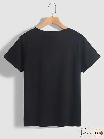 Mardi Gras Graphic Round Neck Short Sleeve T-Shirt