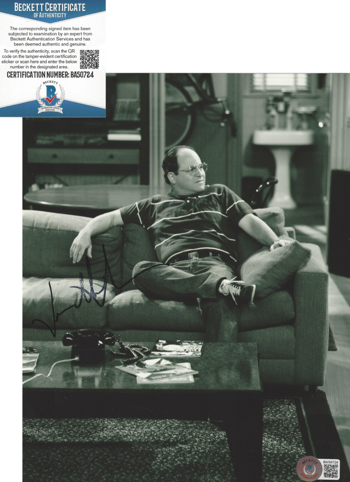 JASON ALEXANDER SIGNED 'SEINFELD' GEORGE COSTANZA 8x10 Photo Poster painting V BECKETT COA BAS