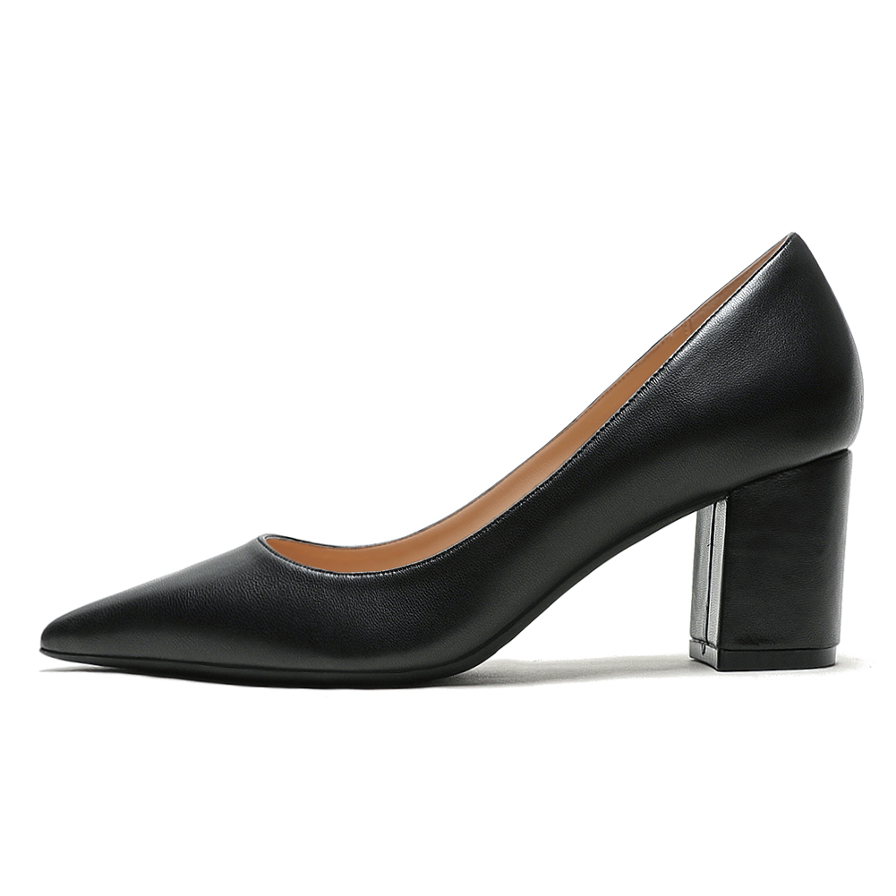 65mm Women Chunky Heels Comfortable Middle Block Heel Pumps-vocosishoes