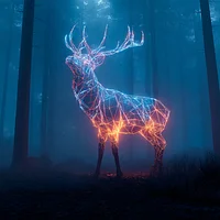 Geometric Glow Deer - Diamond Painting