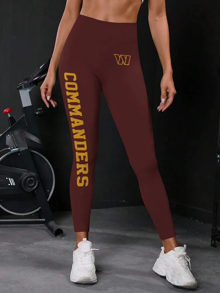 Washington Commanders  High Waist Push Up Printed Leggings