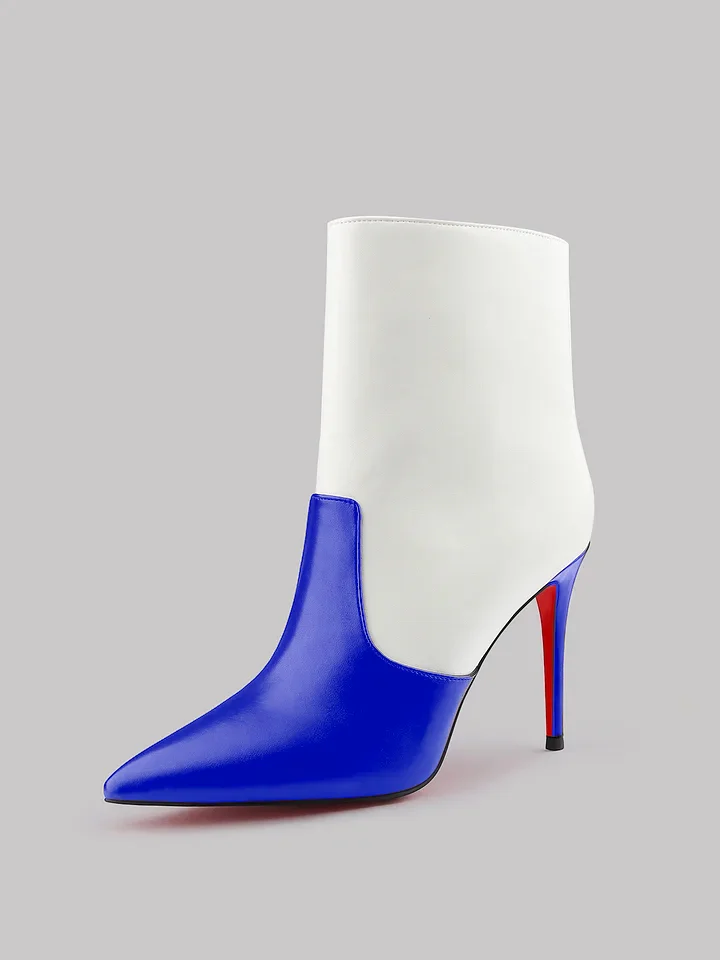 100mm Women's  Stitching Red Bottom Ankle Boots Party Shoes