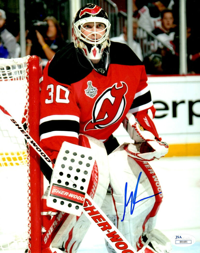 AUTOGRAPHED MARTIN BRODEUR New Jersey Devils 8x10 Photo Poster painting- JSA COA